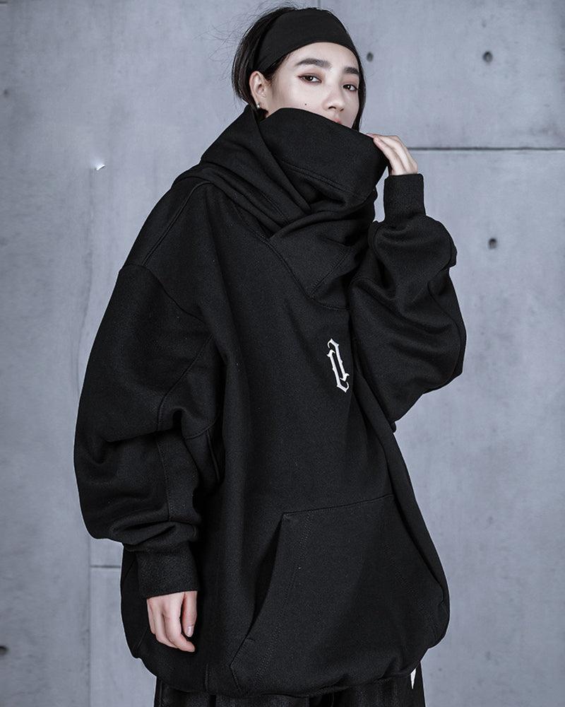 Techwear Unisex Turtleneck Scarf Mask Hoodie - Image 7