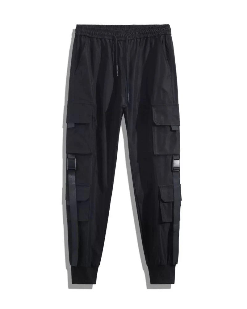 Techwear Women Black Slim Cargo Pants - Image 2