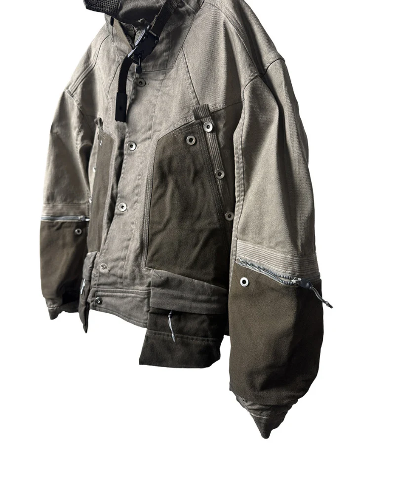 Wasteland Distressed Cotton Canvas Paneled Jacket - Image 13