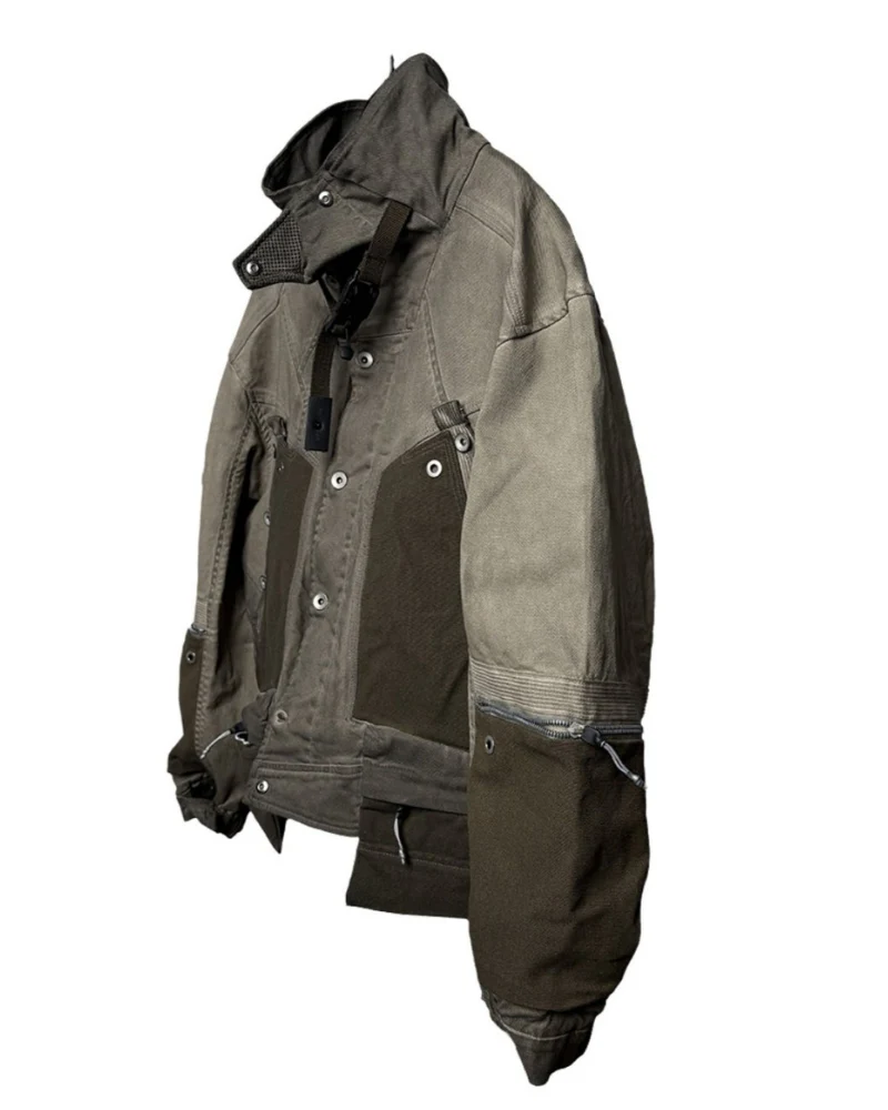 Wasteland Distressed Cotton Canvas Paneled Jacket - Image 3