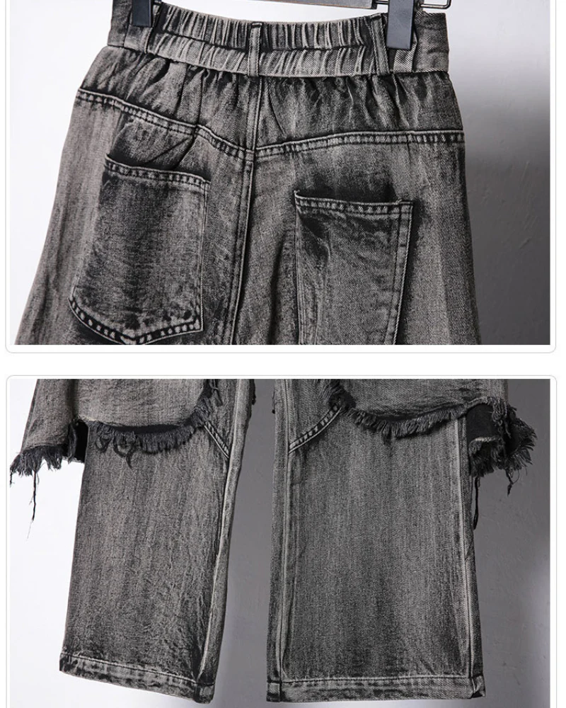 Wasteland Dual-Layer Frayed Hem Ripped Jeans - Image 11