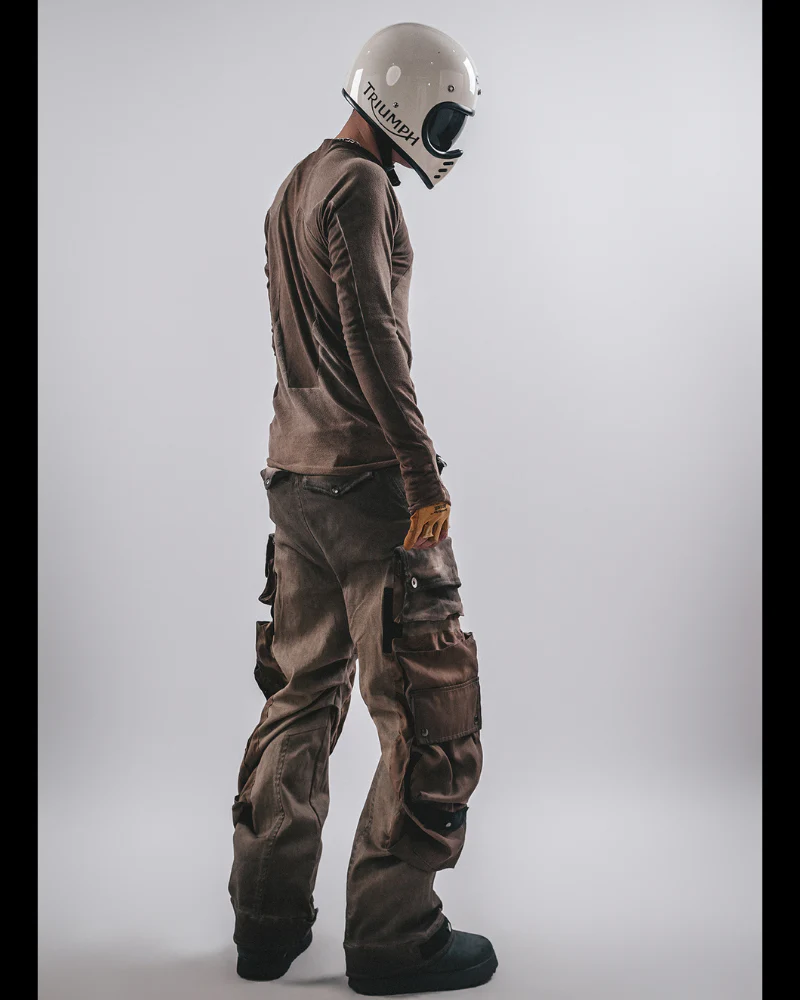 Wasteland Functional 3D Pocket Wide Leg Cargo Pants - Image 6