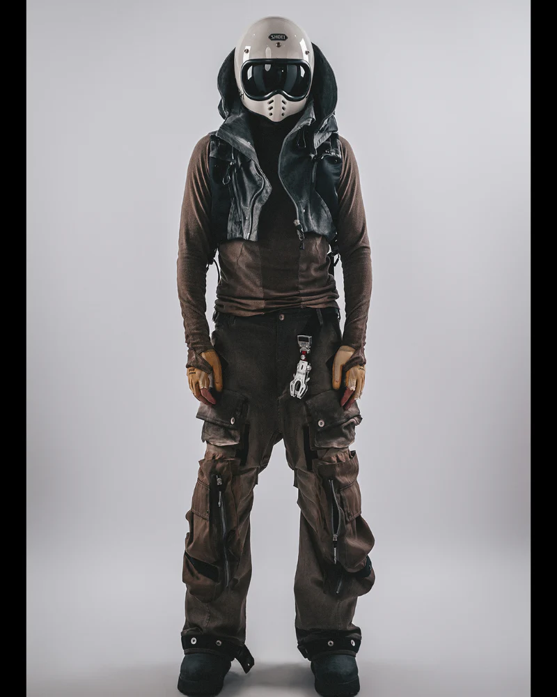 Wasteland Functional 3D Pocket Wide Leg Cargo Pants - Image 7