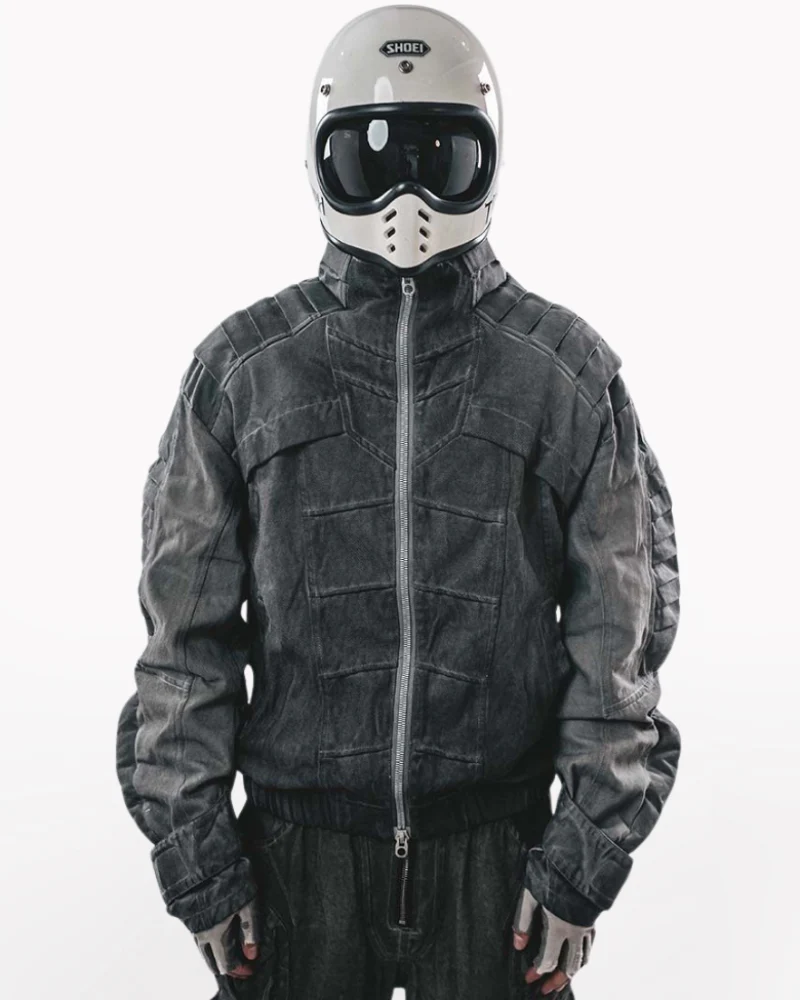 Wasteland Stand-Collar 3D “Dragon Spine” Motorcycle Jacket