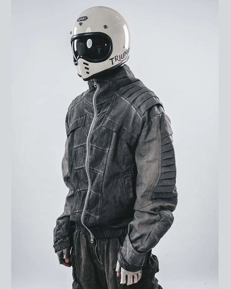 Wasteland Stand-Collar 3D “Dragon Spine” Motorcycle Jacket - Image 2