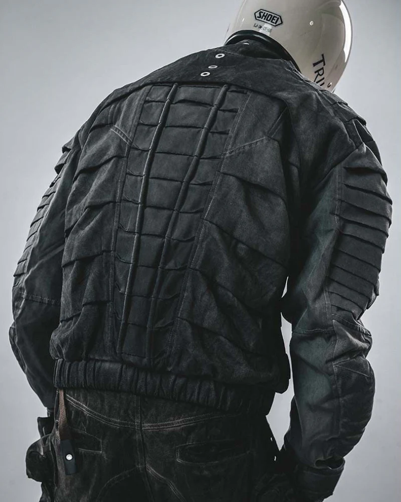 Wasteland Stand-Collar 3D “Dragon Spine” Motorcycle Jacket - Image 4