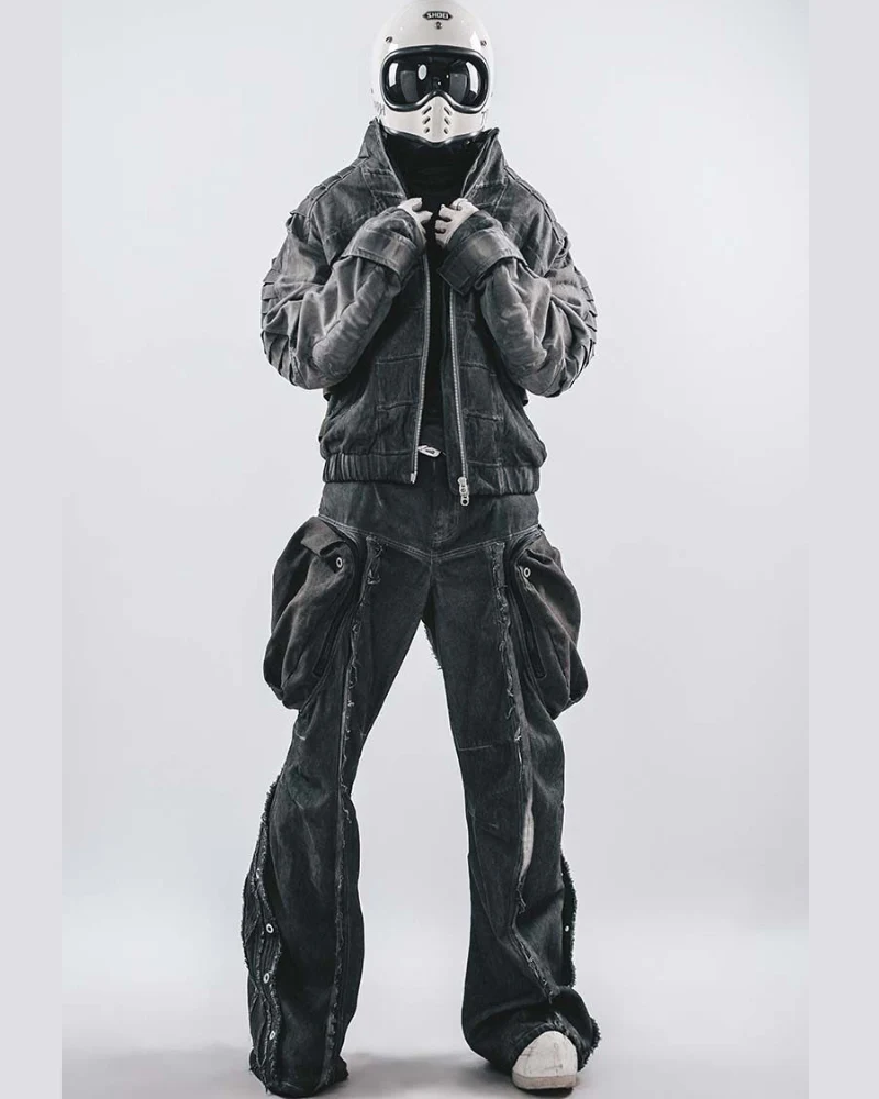 Wasteland Stand-Collar 3D “Dragon Spine” Motorcycle Jacket - Image 5