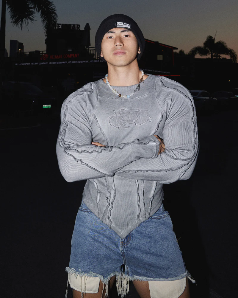 Wasteland Streetwear Wash Ribbed Long‐Sleeve Sweatshirt - Image 11