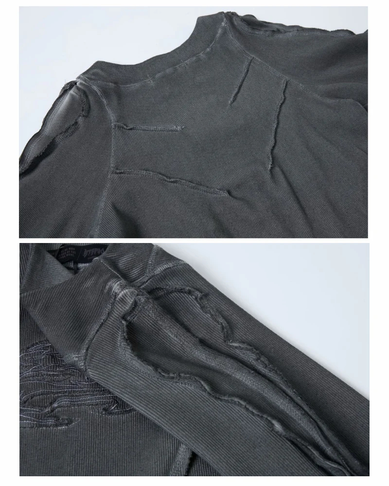 Wasteland Streetwear Wash Ribbed Long‐Sleeve Sweatshirt - Image 12