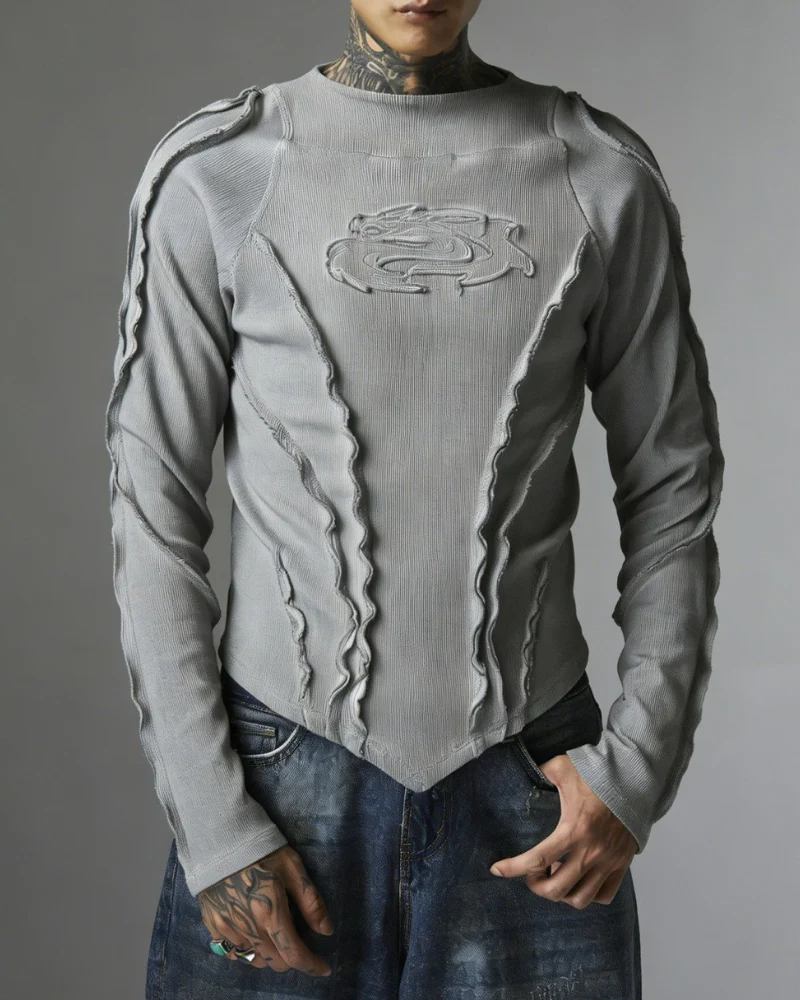 Wasteland Streetwear Wash Ribbed Long‐Sleeve Sweatshirt - Image 6