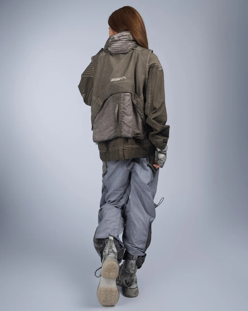 Wasteland Style Asymmetrical 3D Bag Detachable Vest - Image 12