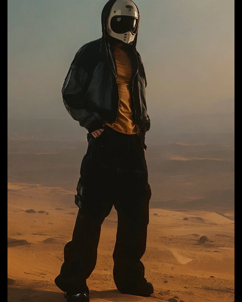 Wasteland-Style Distressed Layered Patchwork Zip-Up Hoodie - Image 4
