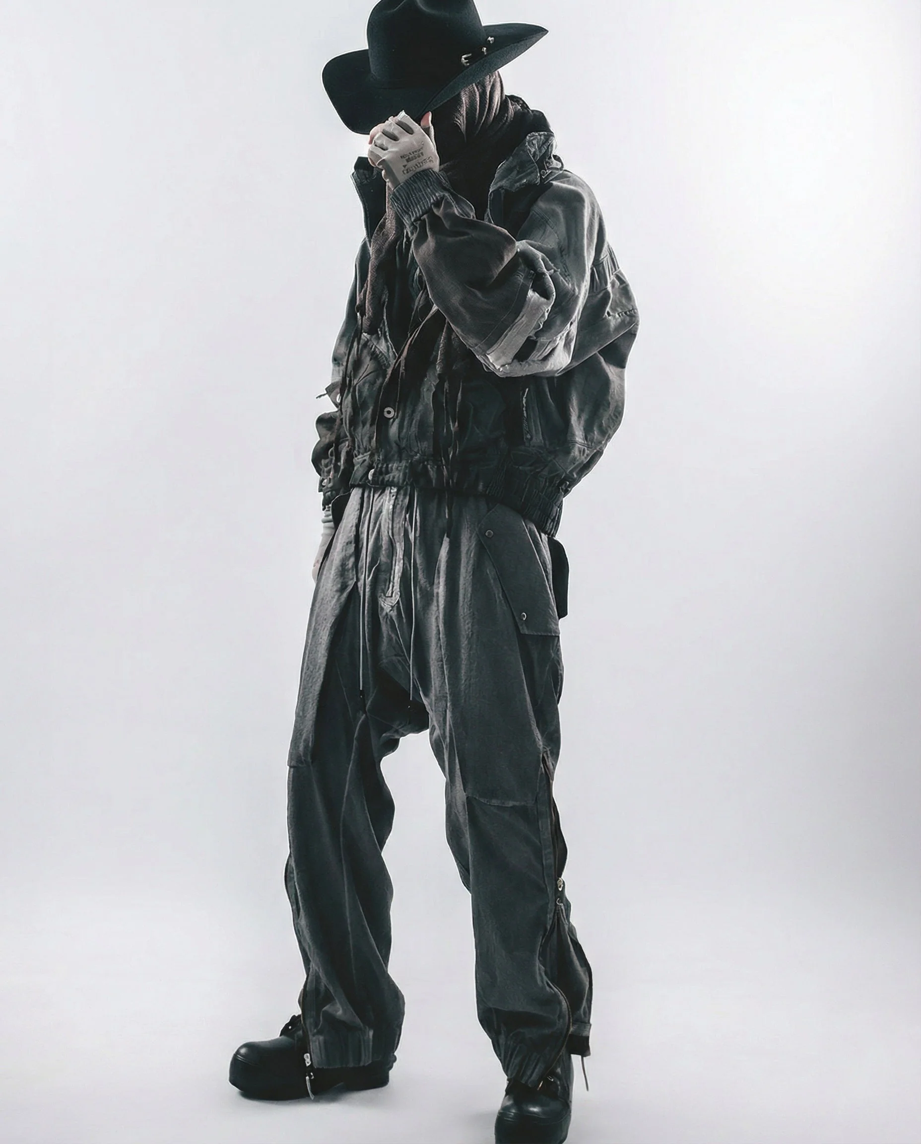 Wasteland-Style Distressed Mecha Flight Hood Jacket - Image 6