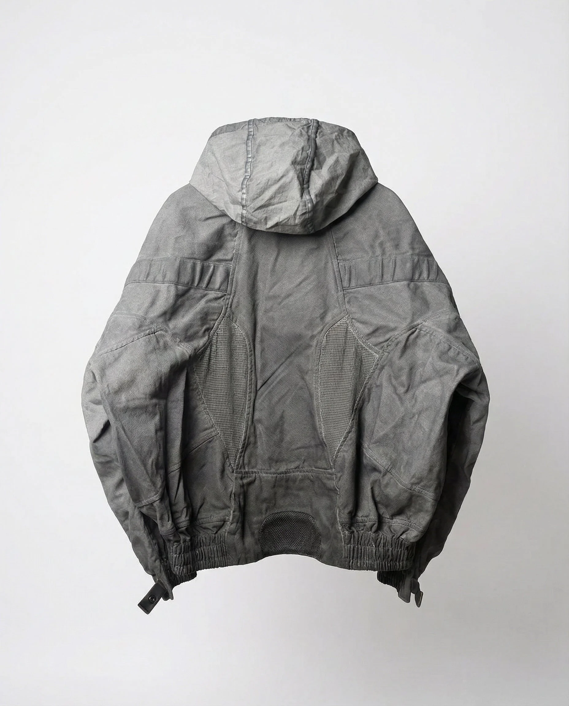 Wasteland-Style Distressed Mecha Flight Hood Jacket - Image 8