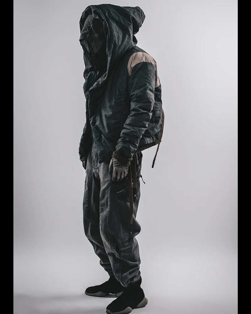Wasteland-Style Functional Short Wizard Hood Down Jacket - Image 7