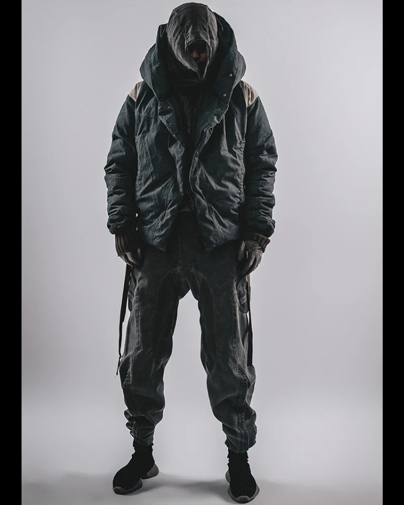 Wasteland-Style Functional Short Wizard Hood Down Jacket - Image 9