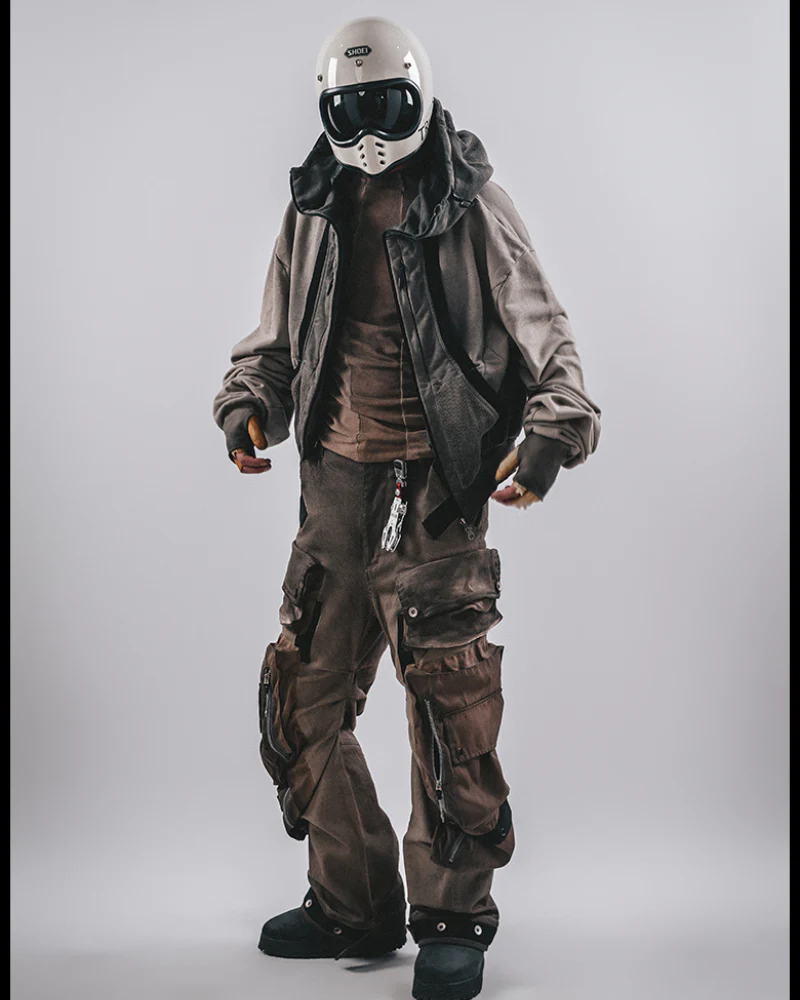 Wasteland-Washed Distressed Cropped Zip-Up Hoodie - Image 4