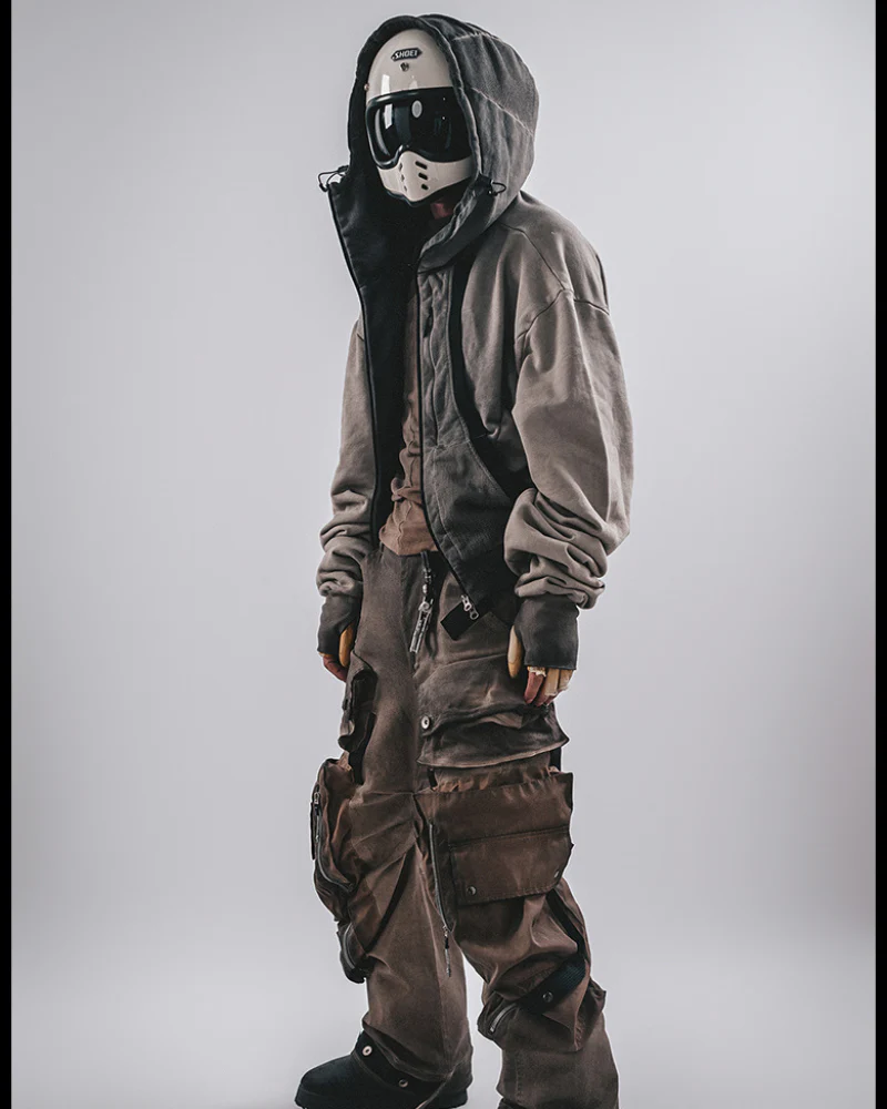 Wasteland-Washed Distressed Cropped Zip-Up Hoodie - Image 6