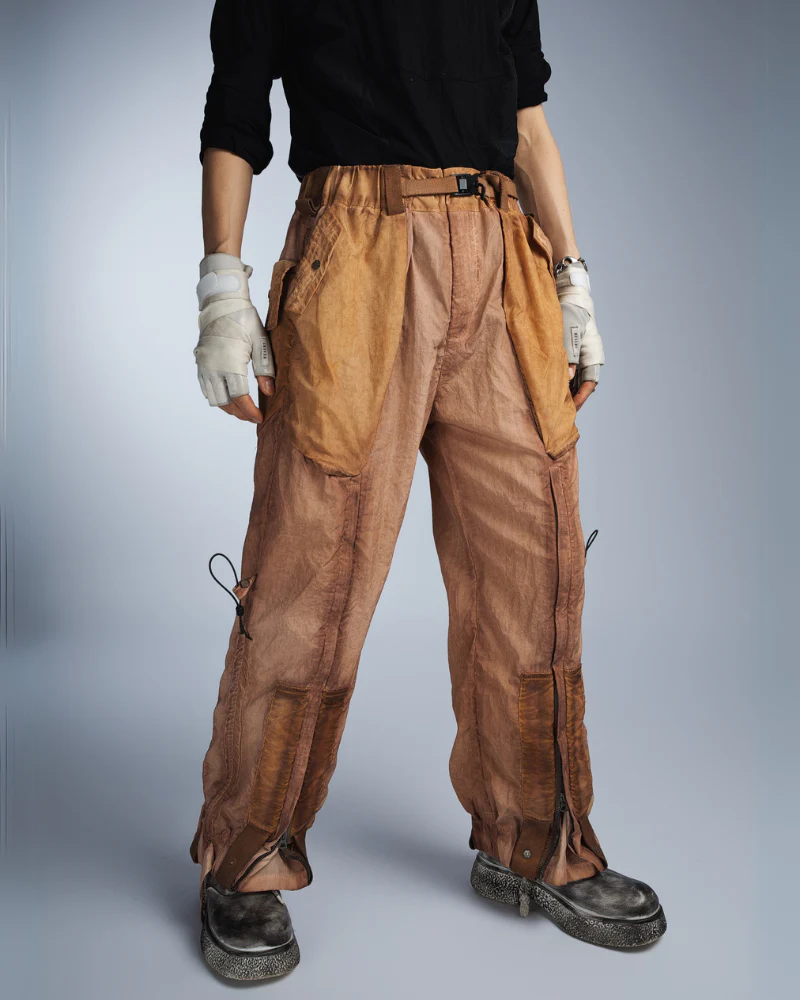 Wasteland Wear Dirty Dyed Cargo Zipper Pants - Image 12