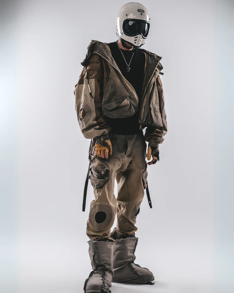 Wasteland Wear Functional Bat Sleeve Washed Jacket - Image 10