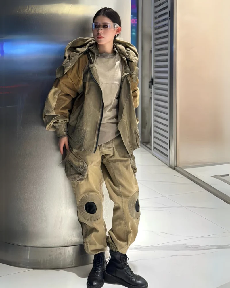 Wasteland Wear Functional Bat Sleeve Washed Jacket - Image 16