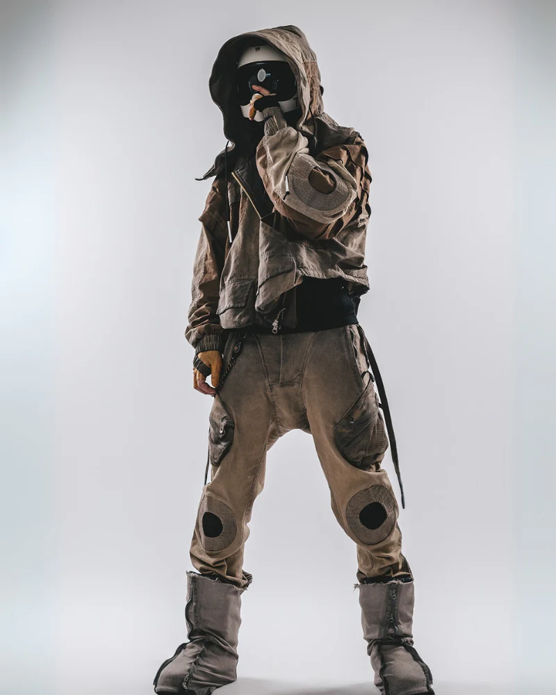 Wasteland Wear Functional Bat Sleeve Washed Jacket - Image 7