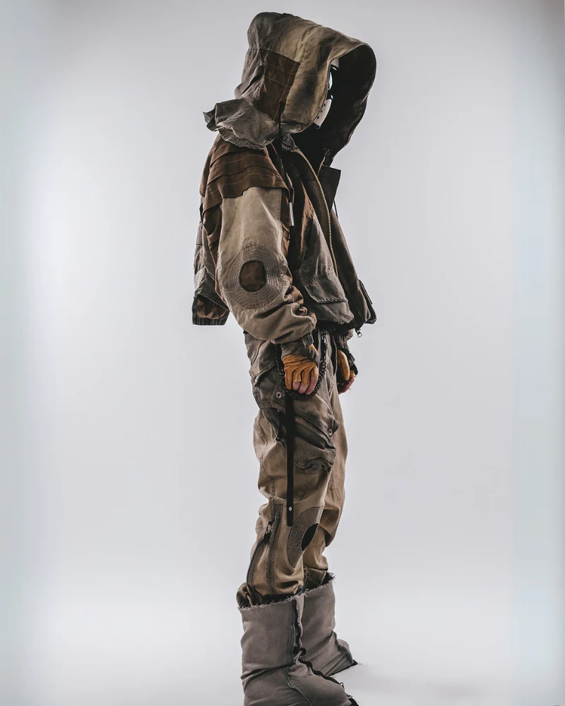 Wasteland Wear Mech Multi-Pocket Washed Distressed Casual Pants - Image 10