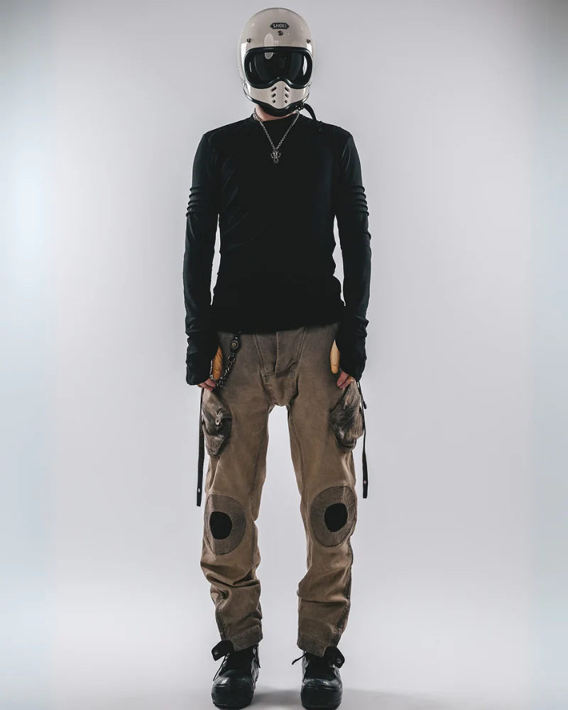 Wasteland Wear Mech Multi-Pocket Washed Distressed Casual Pants - Image 11