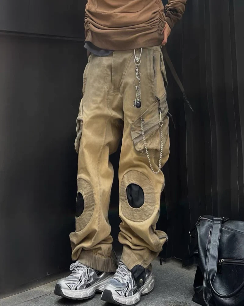 Wasteland Wear Mech Multi-Pocket Washed Distressed Casual Pants - Image 17