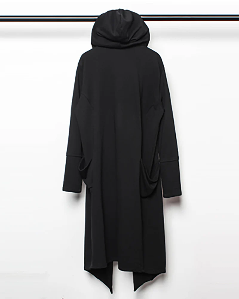 Wizard Gothic Drawstring Black Cape Coat - Image 10