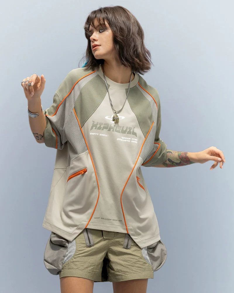 XIPHEVIL Cyberpunk Grid Dreamweave Quick-Dry T-Shirt - Image 3