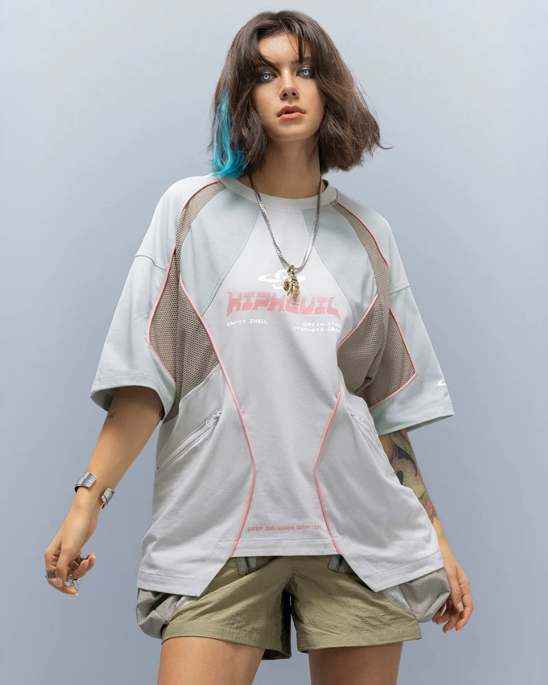 XIPHEVIL Cyberpunk Grid Dreamweave Quick-Dry T-Shirt - Image 6