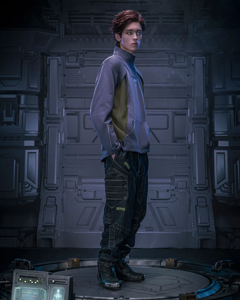XIPHEVIL Cyberpunk Outfits Cotton Unisex Turtleneck Pullover Sweatshirt - Image 12