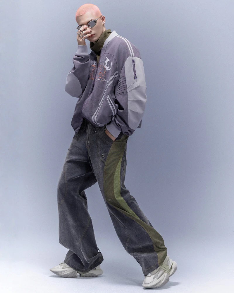XIPHEVIL Cyberpunk Outfits Embroidered Suede Cropped Jacket - Image 10