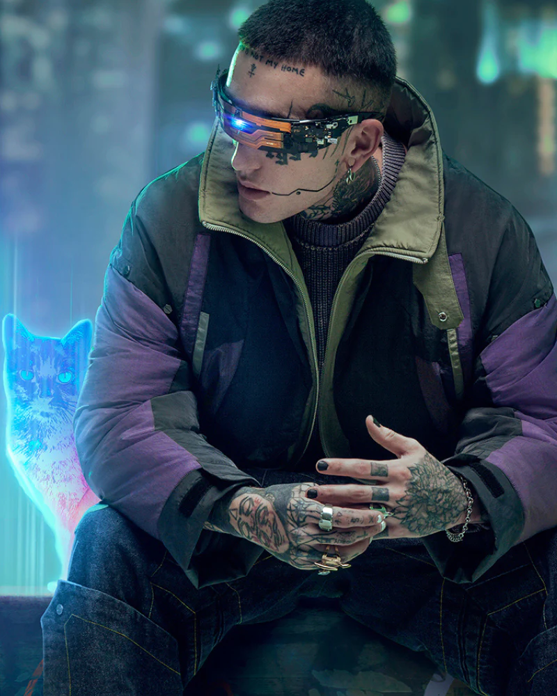 XIPHEVIL Cyberpunk Outfits Exotic Hacker Urban Winter Jacket - Image 11