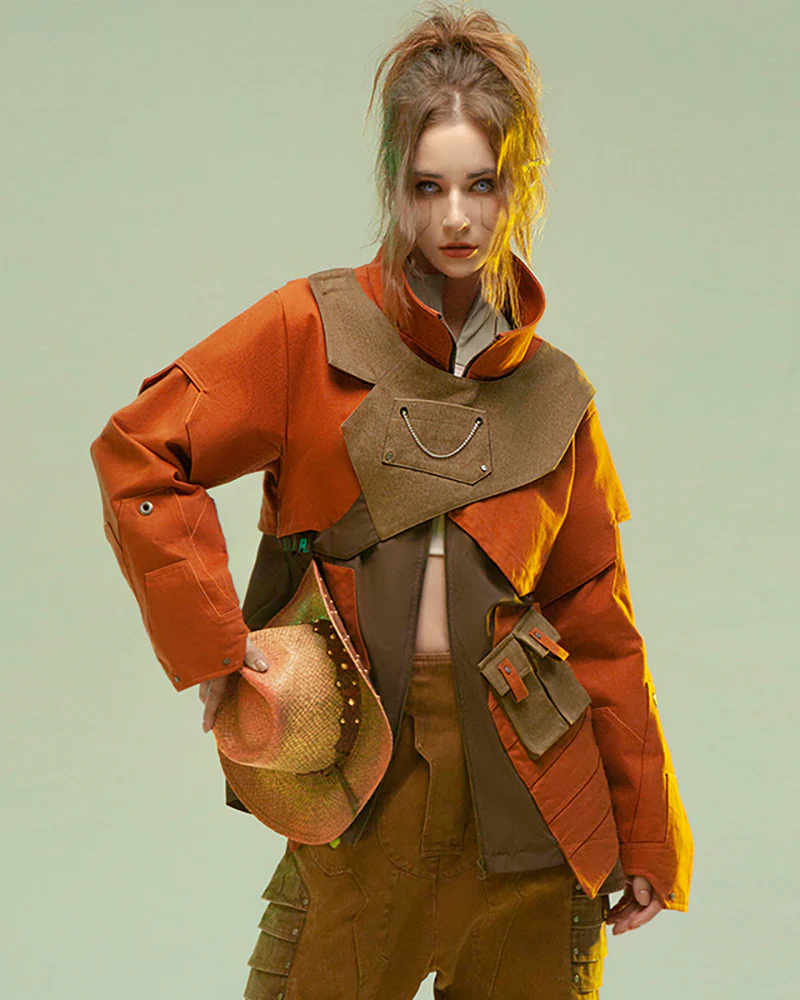 XIPHEVIL Cyberpunk Outfits Far-Off Vanguard Multi-Pocket Jacket - Image 4