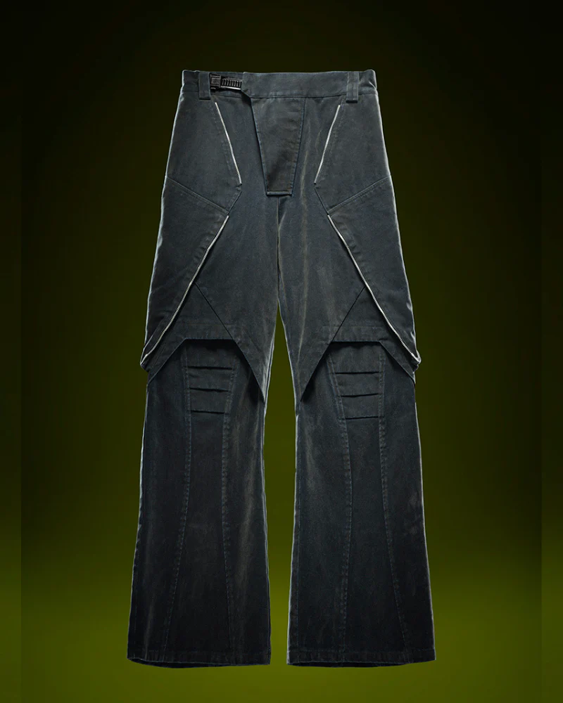 XIPHEVIL Cyberpunk Outfits Heavy Duty Loose Velvet Denim Pants - Image 2