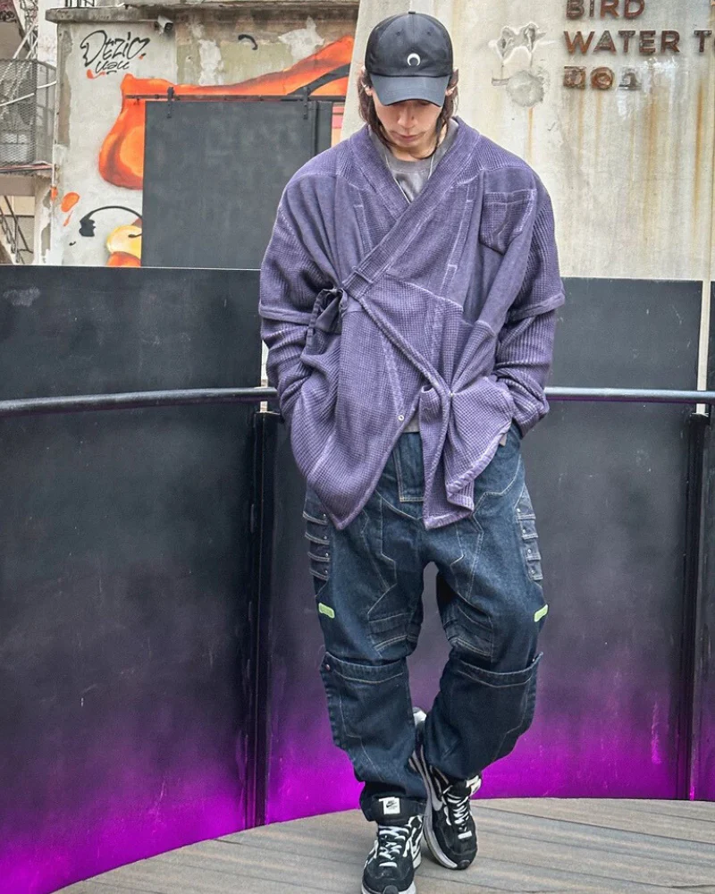XIPHEVIL Cyberpunk Outfits Heavy Mecha Baggy Unisex Jeans - Image 14