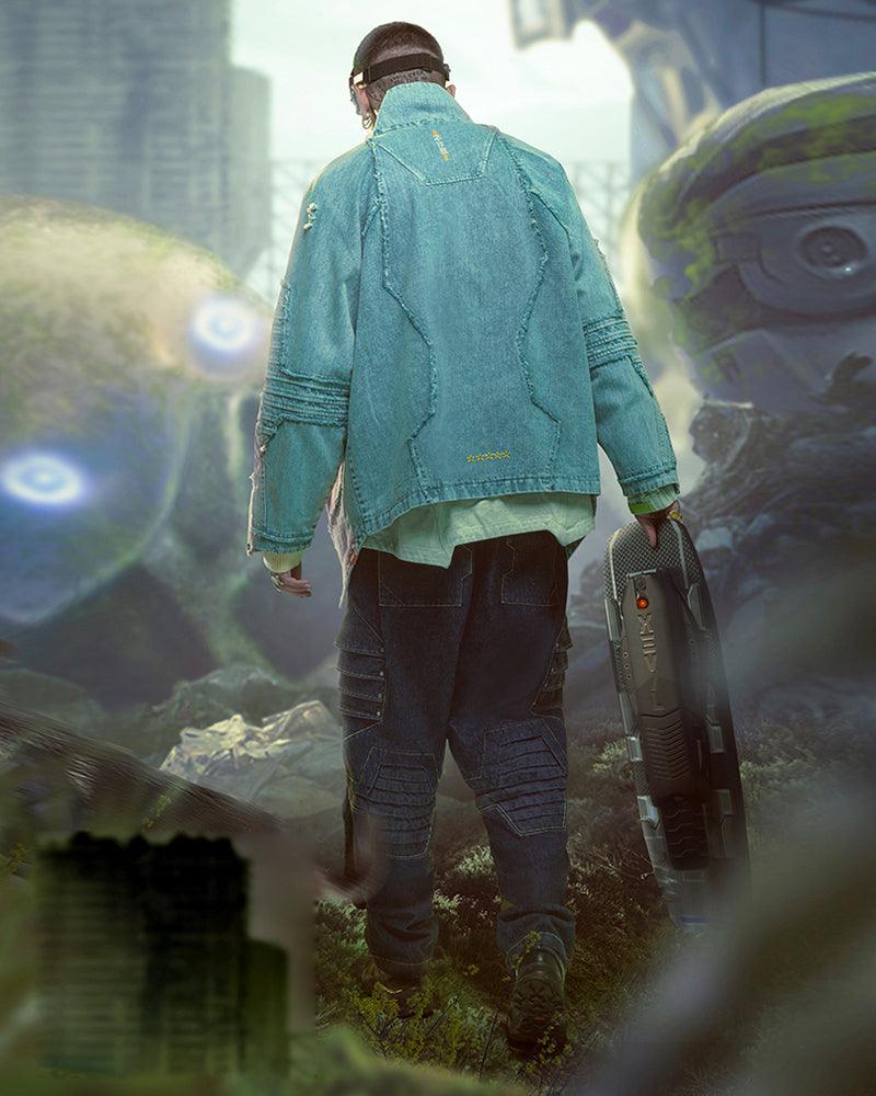 XIPHEVIL Cyberpunk Outfits Heavy Mecha Baggy Unisex Jeans - Image 6