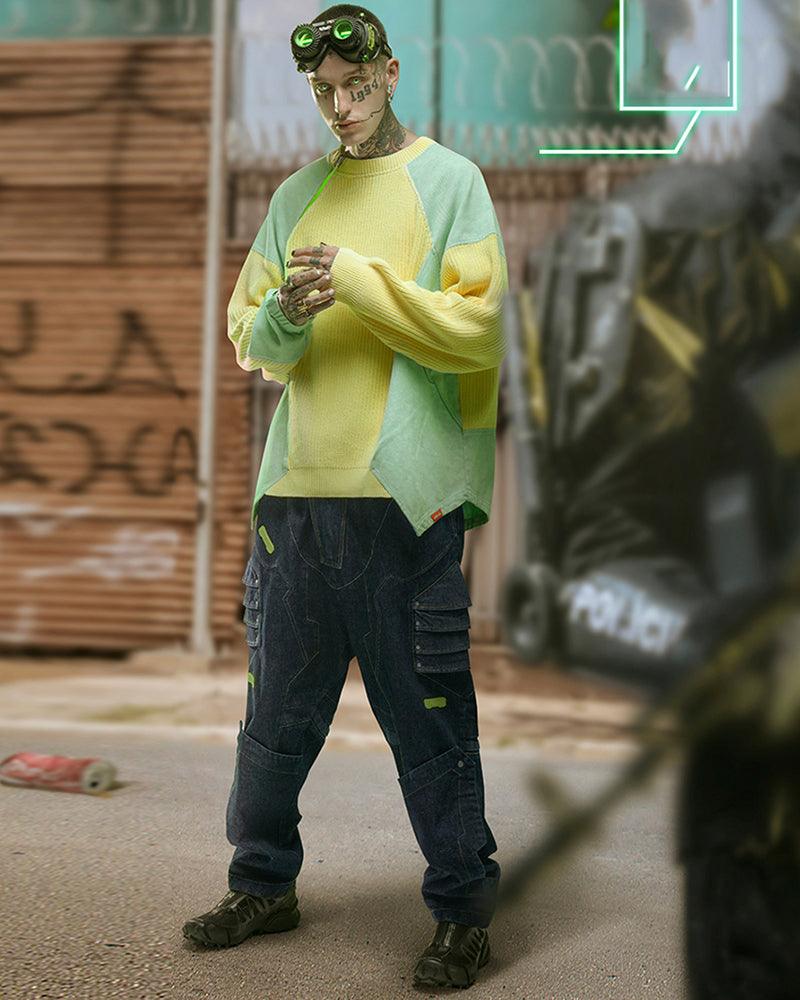 XIPHEVIL Cyberpunk Outfits Heavy Mecha Baggy Unisex Jeans - Image 8