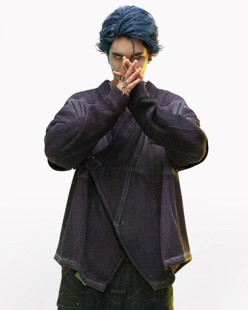XIPHEVIL Cyberpunk Outfits Matrix Survivor Ninja Kimono Jacket