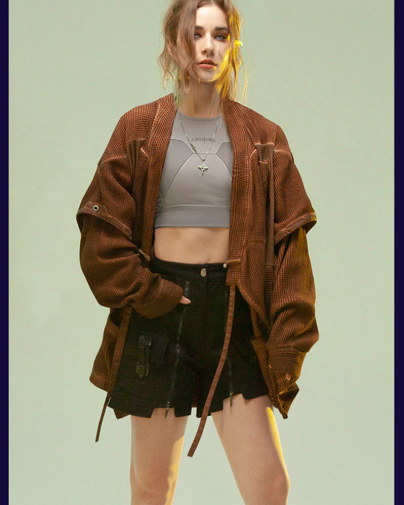 XIPHEVIL Cyberpunk Outfits Matrix Survivor Ninja Kimono Jacket - Image 3
