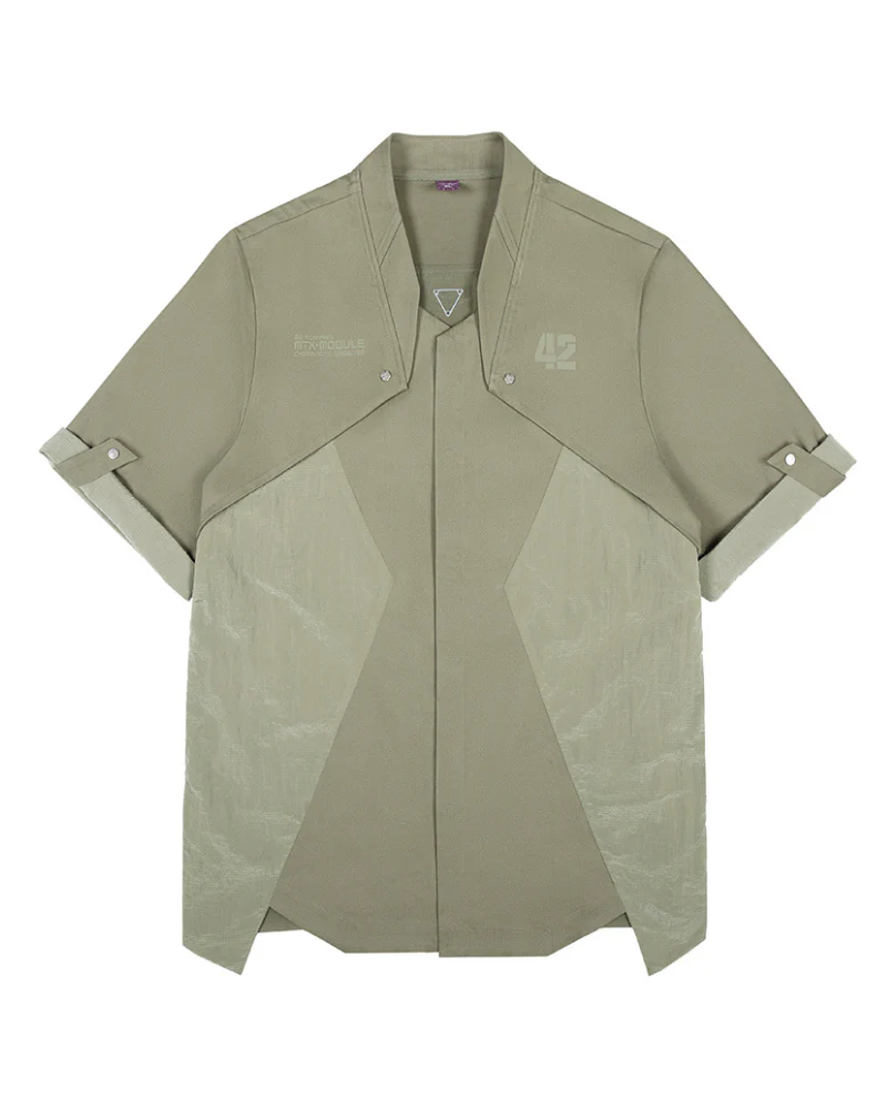 XIPHEVIL Cyberpunk Outfits Military Style Short Sleeve Shirt - Image 2