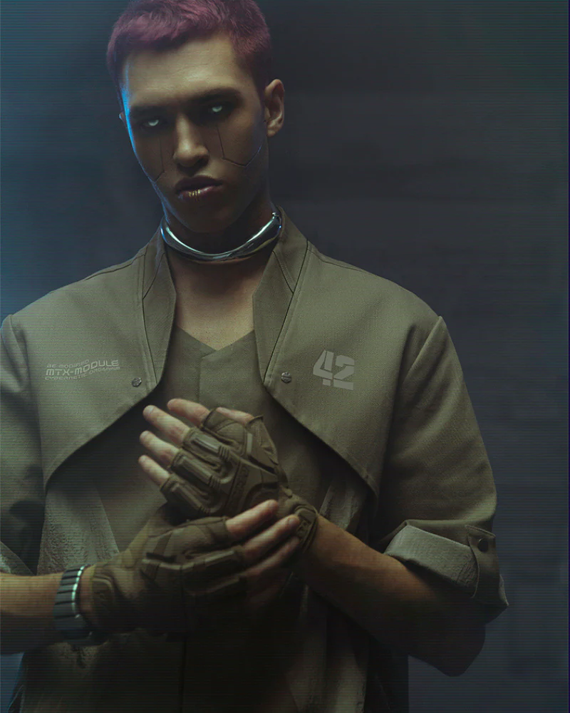 XIPHEVIL Cyberpunk Outfits Military Style Short Sleeve Shirt - Image 3
