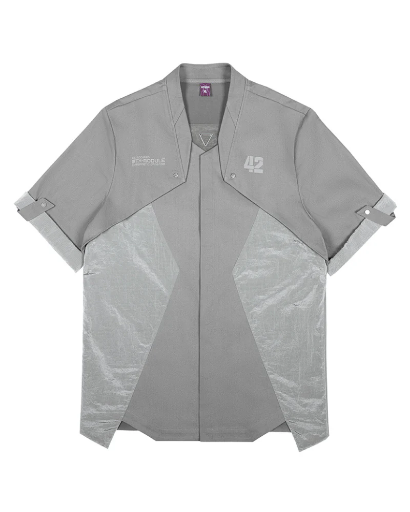 XIPHEVIL Cyberpunk Outfits Military Style Short Sleeve Shirt - Image 7