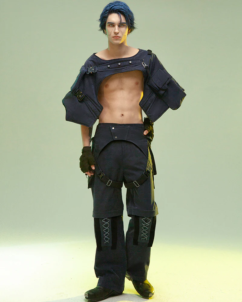XIPHEVIL Cyberpunk Outfits Operative Detachable Two-Piece Pants - Image 5