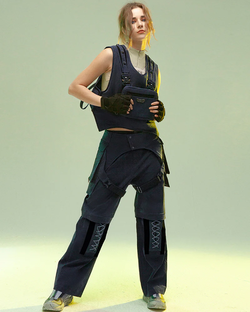 XIPHEVIL Cyberpunk Outfits Operative Detachable Two-Piece Pants - Image 6