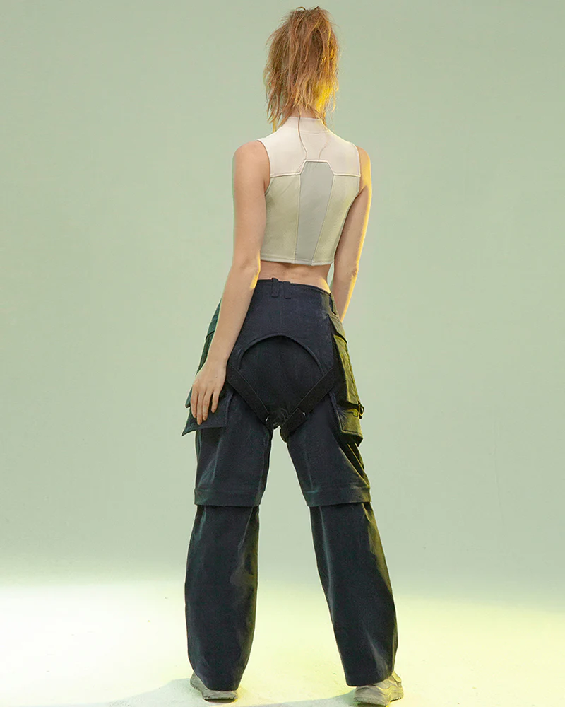 XIPHEVIL Cyberpunk Outfits Operative Detachable Two-Piece Pants - Image 8