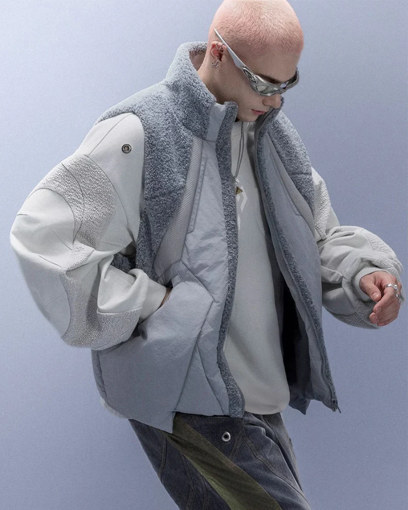 XIPHEVIL Cyberpunk Outfits Stand-Collar Lightweight Winter Down Vest - Image 4