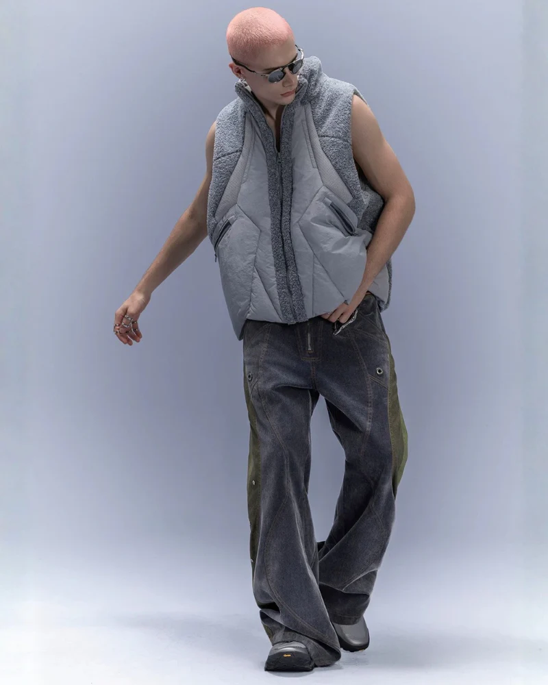 XIPHEVIL Cyberpunk Outfits Stand-Collar Lightweight Winter Down Vest - Image 9